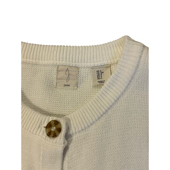 Joie White 100% Cotton Button Front Cardigan – Size S ParisianChic ClosetStaple - Picture 3 of 7
